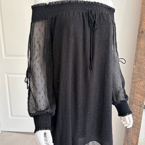 Zara Black Off-Shoulder Dress Small